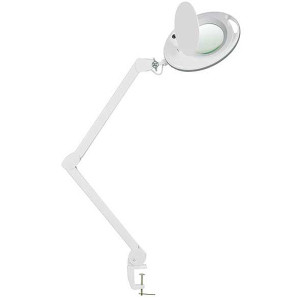 Candeeiro Lupa LED de Luz Fria Mega com cinco acréscimos (baseie fixação por mordaza)