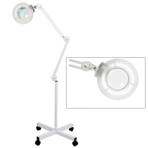 Candeeiro lupa de luz fluorescente Broad com três acréscimos (base rodable)