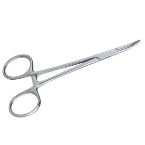 Pinza de Aço Inoxidável com Fechamento de Segurança Ponta Curva 12 cm: Ideal para auriculopuntura