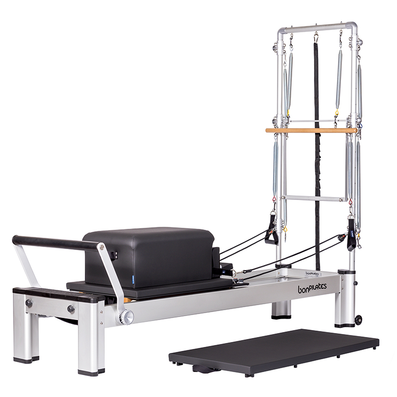 Reformer Monitor com torre de alumínio: Ideal para realizar múltiplos exercícios de força e elasticidade (inclui mat e box)