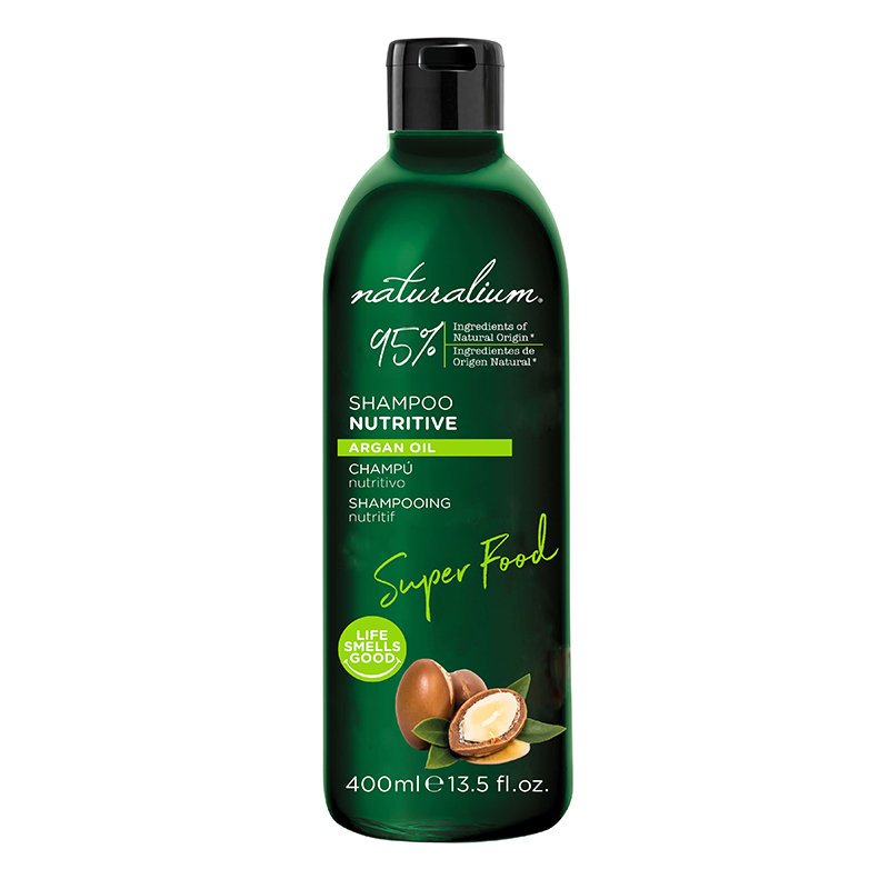 Champô Nutritivo Óleo de Argán Naturalium Superfood (400 ml): Limpa e suaviza o teu cabelo enquanto hidrata-o em profundidade