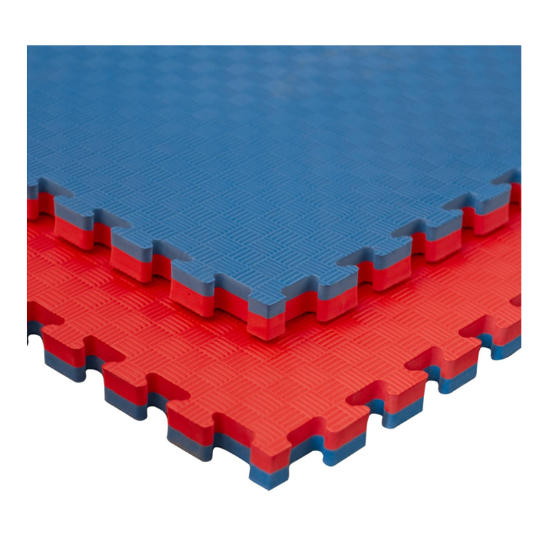 Tatami Puzzle reversível Kinefis Azul- Vermelho(grossura 40 mm e textura cinco linhas)