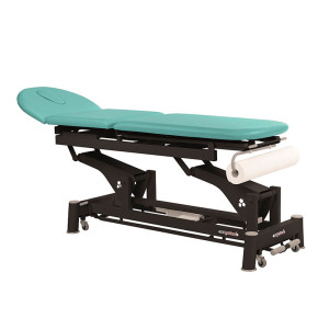 Marquesa elétrica técnica Ecopostural: três corpos com estrutura de biela preta e cabeça T10 (62 x 200 cm)