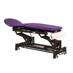 Marquesa elétrica Ecopostural multifuncional: três corpos com estrutura de biela preta e cabeça T10 (62 x 200 cm)