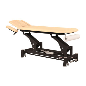 Marquesa elétrica técnica Ecopostural: dois corpos com estrutura de biela preta e cabeça T03 (62 x 207 cm)
