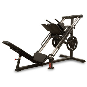 Máquina Hack Squat / Leg Press 45º BH Fitness: para trabalhar cuádriceps, isquiotibiales e glúteos de forma fácil e confortável para as costas