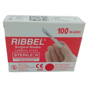 Folhas de bisturi descartáveis “RIBBEL” (Caixa de 100 unidades)