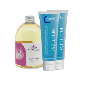 Pack Massagem Kinefis Relax: 2cremes Kinefis Evolution + Óleo de lavanda Kinefis: Grande efeito calmante, relajante e refrescante
