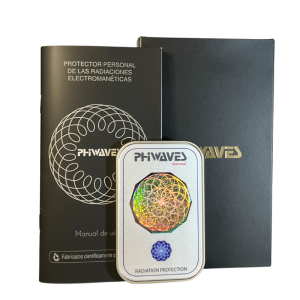 Dispositivo de proteção em frente a radiação electromagnética PHIWAVES diamond. Com técnología Pranan validada a nível científico. Desenho compacto e