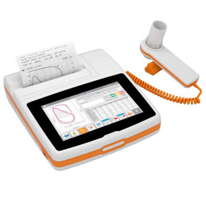 Espirómetro portátil Spirolab New: com oximetría facultativo e ecrã de alta definição, Bluetooth e 60 turbinas descartáveis