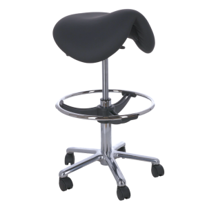 Banco alto Kinefis Elite: Tipo pony ou cadeira de montar com altura de 61 - 86 cm e reposapiés (Várias cores disponíveis)