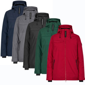 ID Identity Id Hooded 0843 Vandafvisende Dame Vinterjakke I Gananvendt Polyester-Sort-4xl