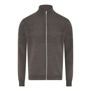 Clipper 51134 Saltum Cardigan Stand Up Collar Metal Zip Herre Olive Melange 2xl