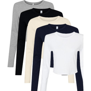 Bella + Canvas Bella Bl1501 Women´s Micro Rib Long Sleeve Baby Tee Solid Natural Blend Xs