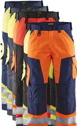 Blåklåder Blåkläder 1566 High Vis Buks / High Vis Arbejdsbuks - C64 - High Vis Rød/sort
