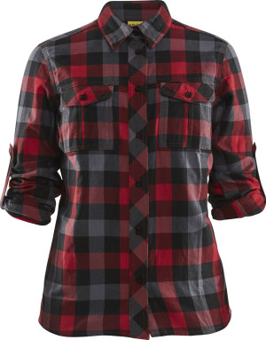 Blåklåder Blåkläder 3209 Dame Flannel Skjorte / Dame Flannel Skjorte - 2xl - Rød/sort