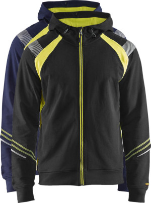 Blåklåder Blåkläder 3433 Hættetrøje Full Zip / Hættetrøje Full Zip - 3xl - Marineblå/high Vis Gul