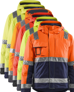 Blåklåder Blåkläder 4870 High Vis Vinterjakke / High Vis Vinterjakke - Xl - High Vis Gul/marineblå