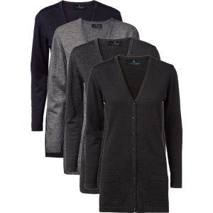 Cc55 50138 Copenhagen W Cardigan V Neck Buttons Tubular Long Dame Charcoal Melange S