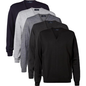 Cc55 50141 Copenhagen Pullover V Neck Herre Charcoal Melange 4xl