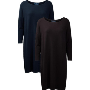 Cc55 50166 Paris Dress Boat Neck Knee Length 3/4 Sleeves Dame Black M
