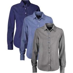 Cutter & Buck 352405 Ellensburg Denim Shirt Ladies Dark Indigo L