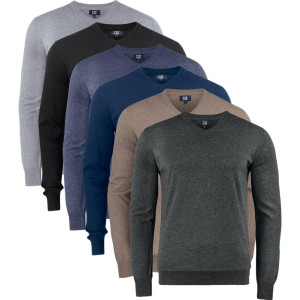 Cutter & Buck 355418 Oakville V-Neck Men Anthracite Melange L