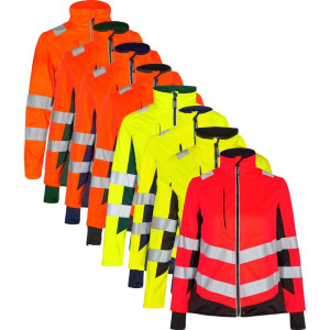 Engel 1156-237 Safety Dame Softshelljakke / Arbejdsjakke Orange/blue Ink M