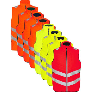 Engel 5159-158 Safety Quiltet Vest / Arbejdsvest Gul/blue Ink M