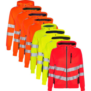Engel 8027-241 Safety Dame Sweat Cardigan Gul/sort Xl