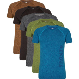 Engel 9060-155 X-Treme Sømløs T-Shirt / Arbejds T-Shirt Turkis Blå Melange S/m