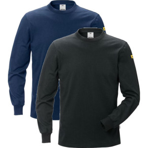 Fristads 120958 Esd Langærmet T-Shirt 7082 / Arbejds T-Shirt Sort 4xl