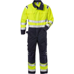 Fristads 125893 Flame Hi Vis Kedeldragt  Kl.3 8175 Aths / Arbejdskedeldragt Hi-Vis Gul/marine Xs