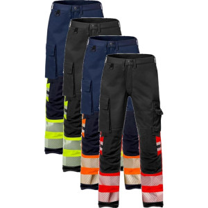 Fristads 127731 Hi Vis Stretch Bukser Kl 1 2705 / Arbejdsbukser Hi-Vis Gul/sort C48
