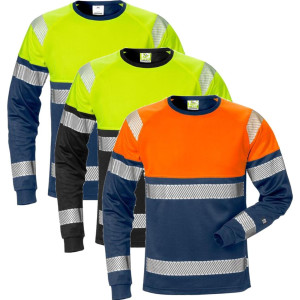 Fristads 129513 Hi Vis Langærmet T-Shirt Kl.1 7519 / Arbejds T-Shirt Hi-Vis Gul/sort L
