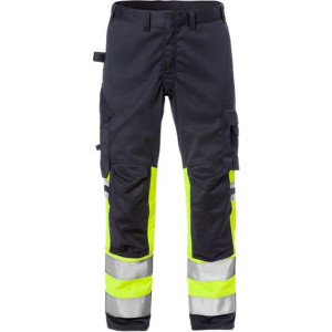 Fristads 129518 Flamestat Hi Vis Stretch Bukser Kl.1 2162 / Arbejdsbukser Hi-Vis Gul/marine D100