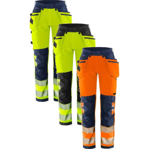 Fristads 134239 Hivis Green Håndværker Stretchbuks Dame Klasse 2 2664 Gstp Hi-Vis Orange/marine 50