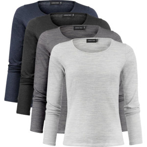 J. Harvest & Frost 2930203 Merino U Dame Light Grey Melange Xl
