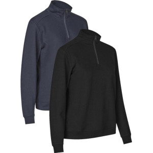 Pro Wear 0385 Care Sweat   Ubørstet   ¼ Zip   Dame-Navy-2xl