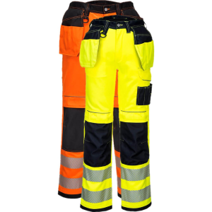 Portwest Pw306 Pw3 Hi-Vis Stretch Bukser Med Hængelommer 30 Orange/sort
