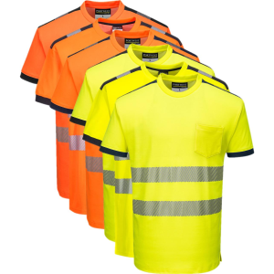 Portwest T181 Pw3 Hi-Vis T-Shirt S/s Xs Gul/sort