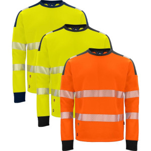 Projob 646108 6108 Sweatshirt En Iso 20471 Klasse 3/2 / Arbejdstrøje Yellow/navy 3xl