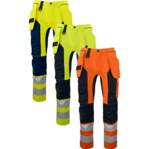 Projob 646513 6513 Buks Med Stretchpaneler En Iso 20471 Klasse 2/1 / Arbejdsbukser Yellow/navy C46