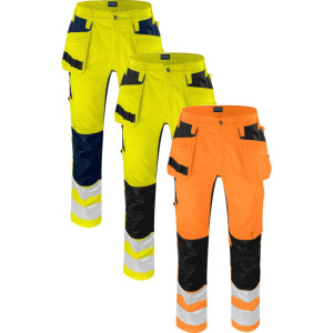 Projob 646570 6570 Buks Med Stretchpaneler En Iso 20471 Klasse 2 / Arbejdsbukser Orange/black C60/160