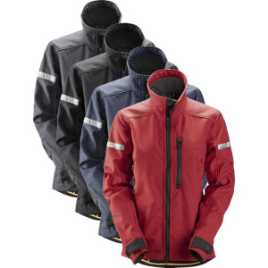 Snickers 1207 Allroundwork, Damesoftshelljakke Navy/sort 4xl Kort