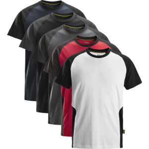 Snickers 2550 Tofarvet T-Shirt Hvid/sort S