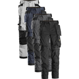 Snickers 6247 Allroundwork, Stretch Dame Arbejdsbukser Med Hylsterlommer Sort 48