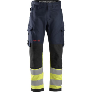 Snickers 6363 Protecwork, High-Vis Bukser, Klasse 1 Navy/gul 50
