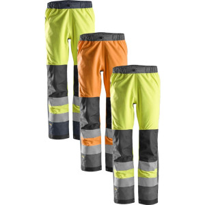 Snickers 6530 Allroundwork, High-Vis Vandtætte Skalbukser, Klasse 2 Hv Orange/koksgrå Xs