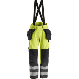 Snickers 6568 Protecwork, High-Vis Gore-Tex Bukser Med Hylsterlommer, Klasse 2 Gul/navy S